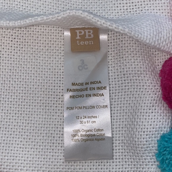 PB Teen Pom Pom Organic Pillow Covers (2) - Picture 10 of 13